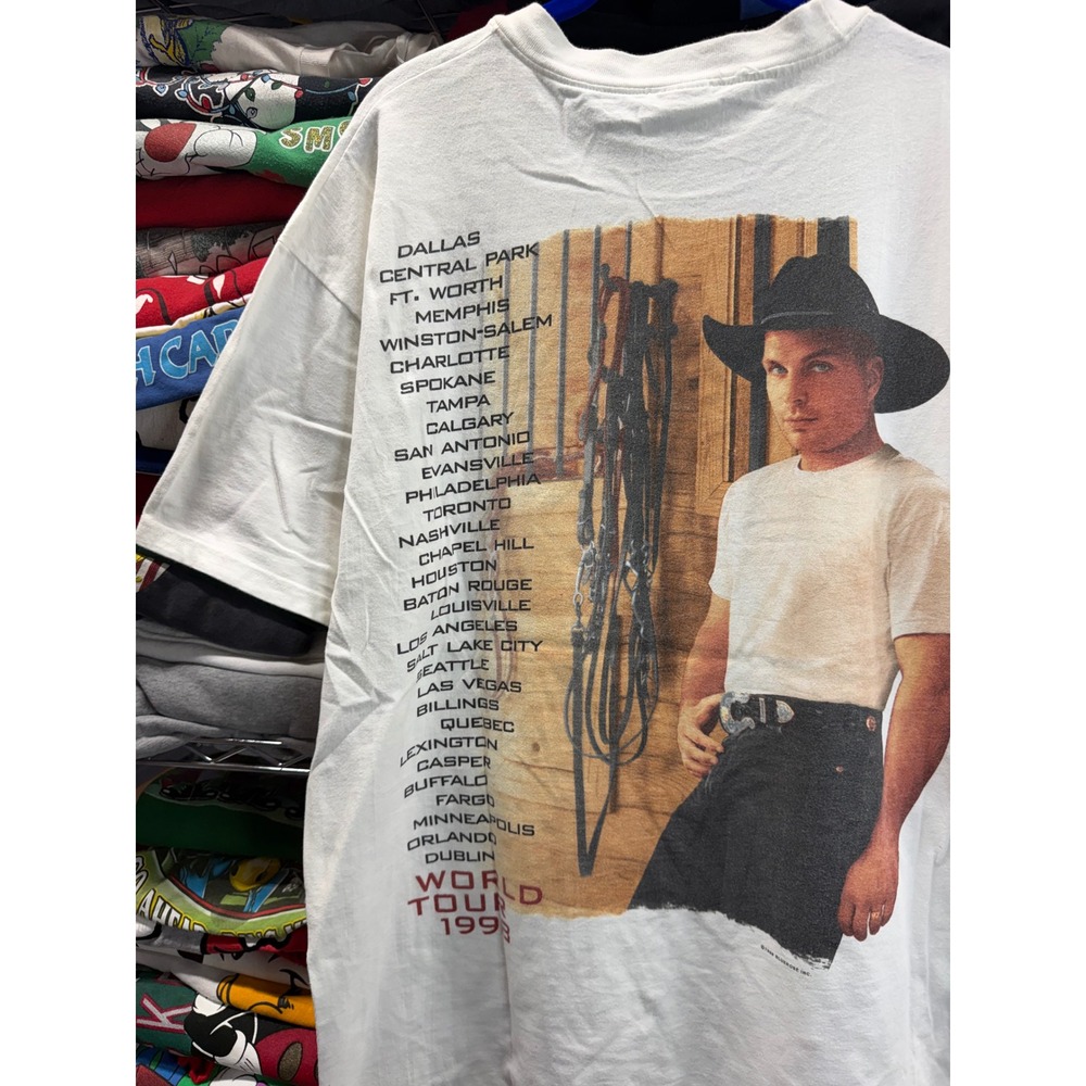 Vintage Garth Brooks Sevens World Tour 1998 T-Shirt White Mens XL Hanes 6831